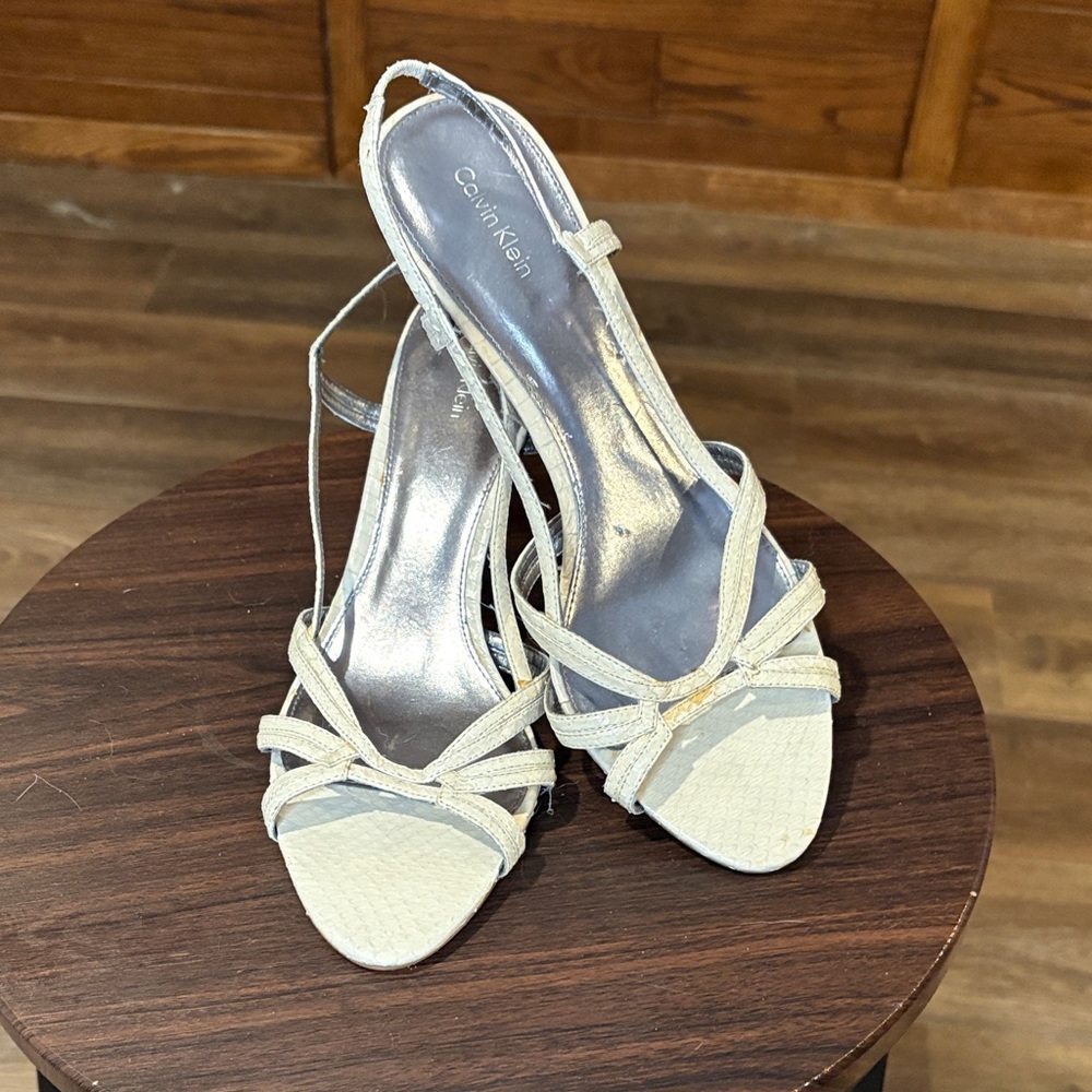 Calvin Klein Women's Elegant Silver Heels